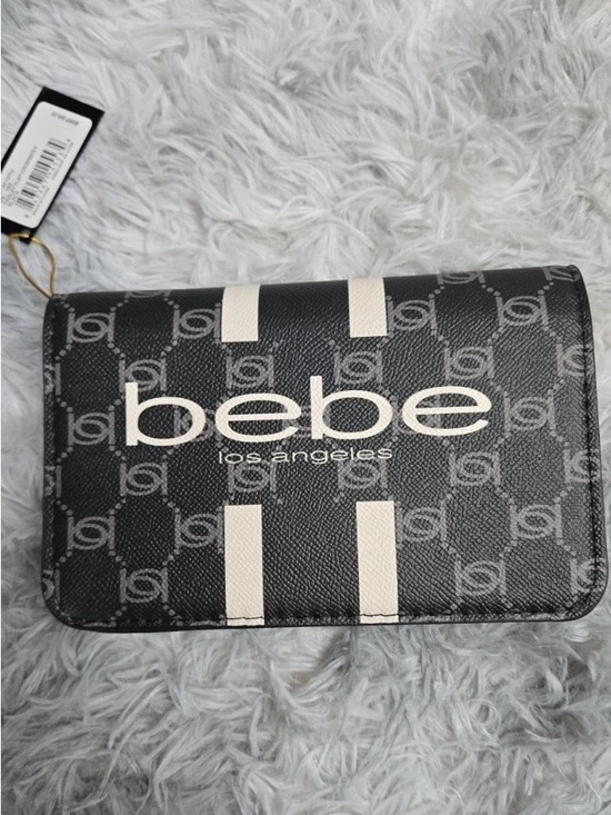 bebe Handbags - bebe Black and Cream Paisley Flap Crossbody